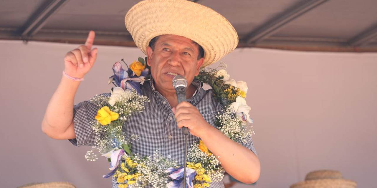 El vicepresidente David Choquehuanca, en un acto en Santa Cruz. Foto: Vicepresidencia.