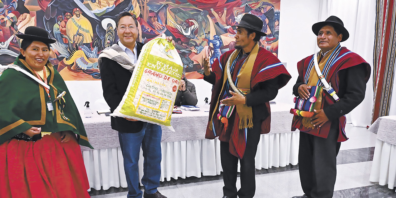 Lucho  Arce con sectores de La Paz. | Foto: Comunicación Presidencial