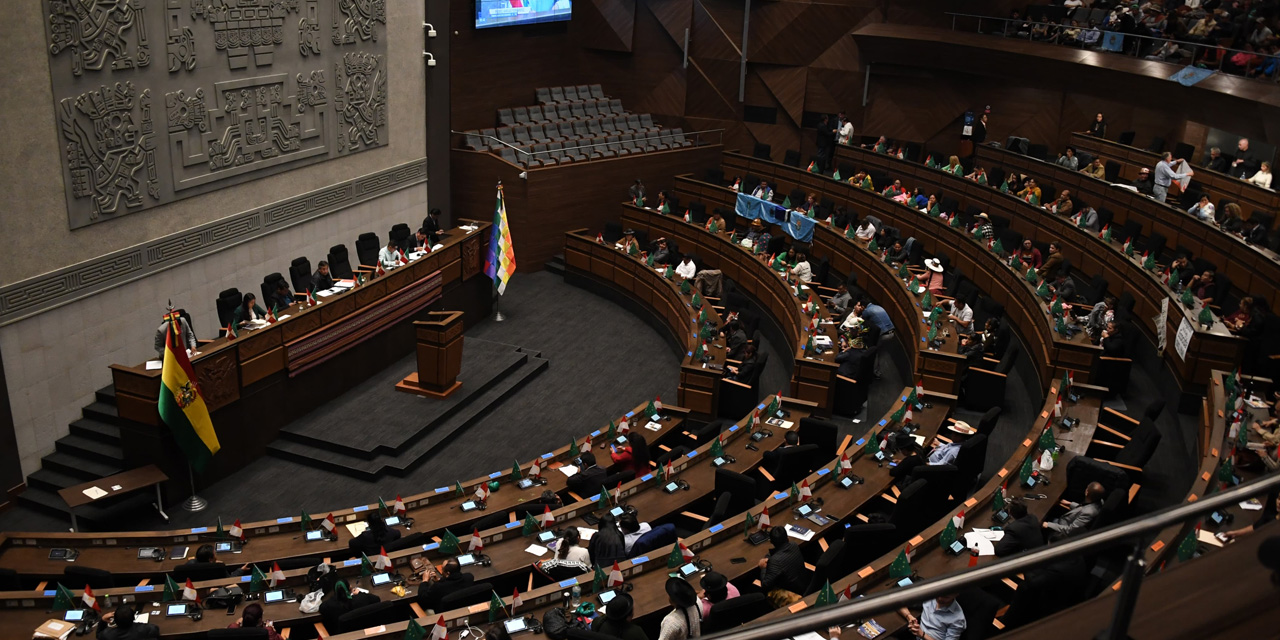 La cuarta sesión ordinaria de la Asamblea Legislativa Plurinacional (ALP). Foto: Josué Cortez / ABI