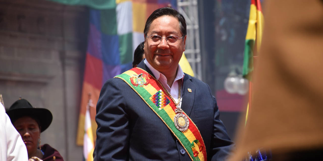 El presidente de Bolivia, Luis Arce Catacora. | Foto: Josué Cortez