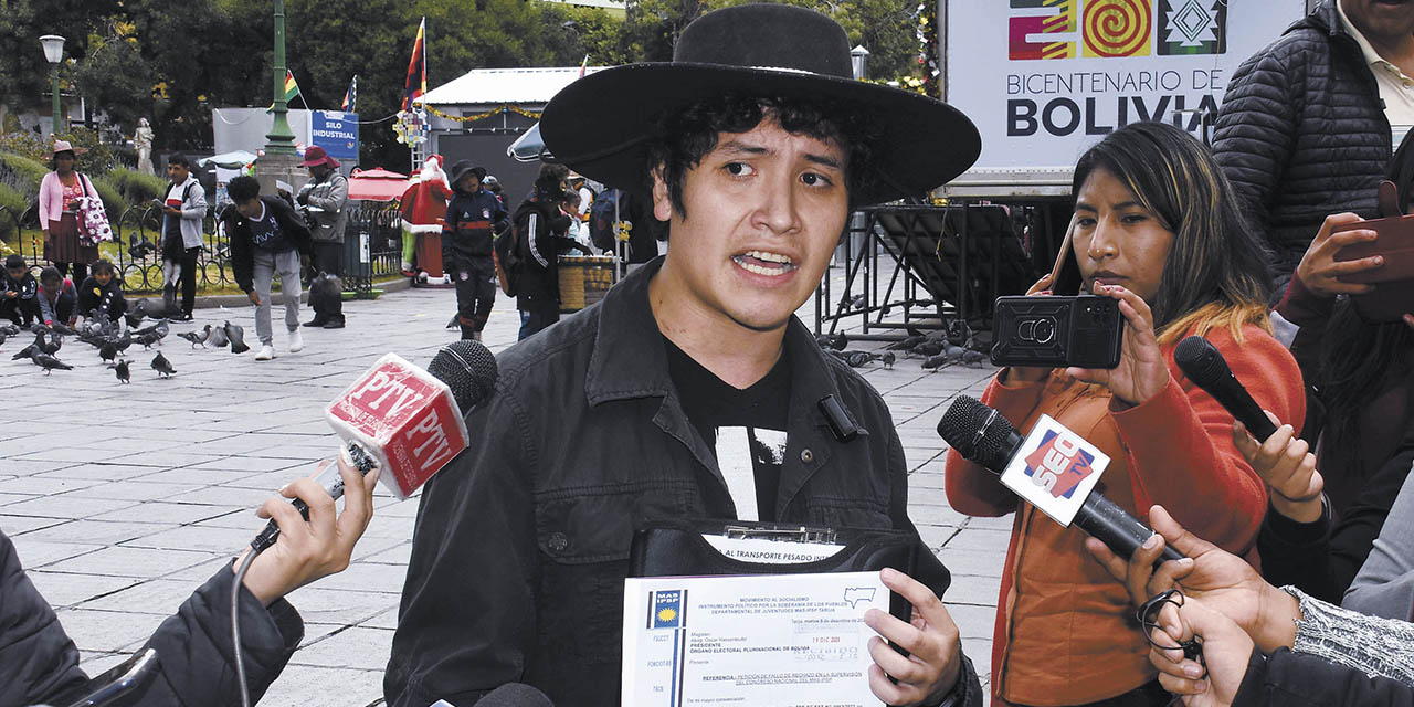 Presidente departamental de Juventudes de Tarija, Harold Tórrez. | Foto: Gonzalo Jallasi