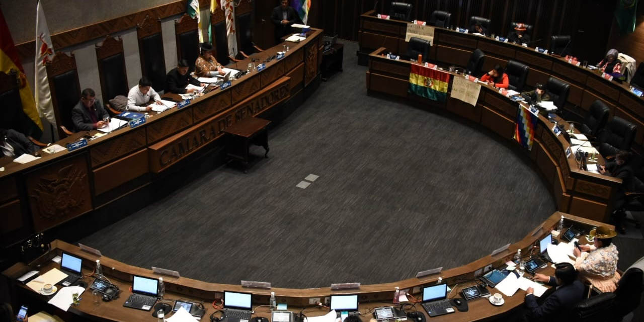 Sesión en la Cámara de Senadores, donde se aprobaron la noche de ayer dos créditos. | Foto: Senado