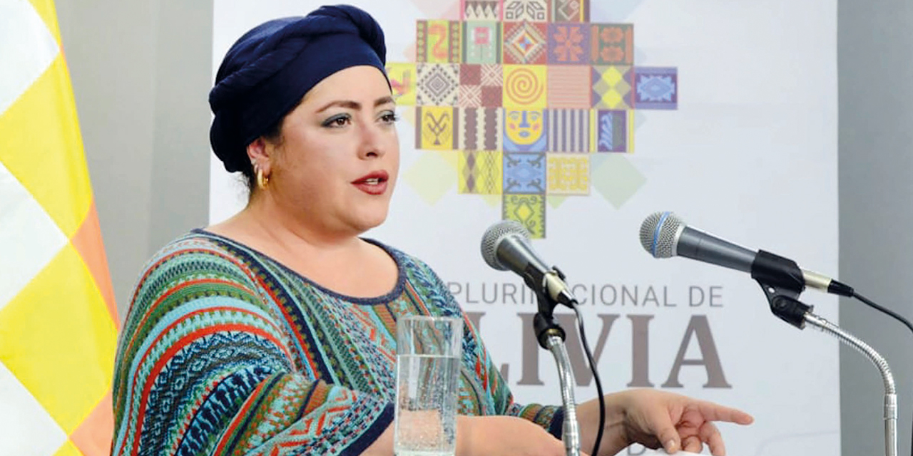 La ministra de la Presidencia, María Nela Prada. Foto: ABI