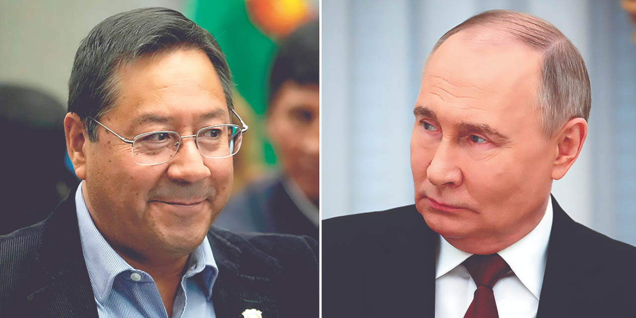 Los presidentes de Bolivia y Rusia, Luis Arce y Vladímir Putin. | Foto: RT