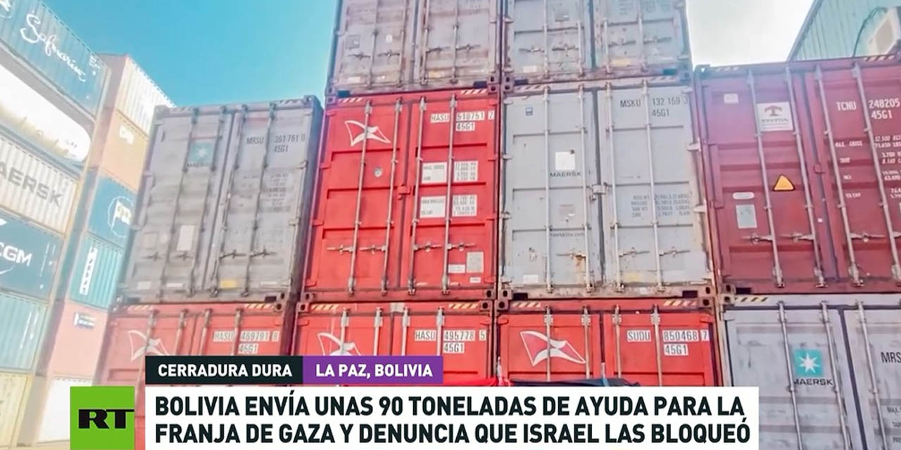 La rusa RT informa sobre el bloqueo a la ayuda humanitaria de Bolivia. | Foto: RT