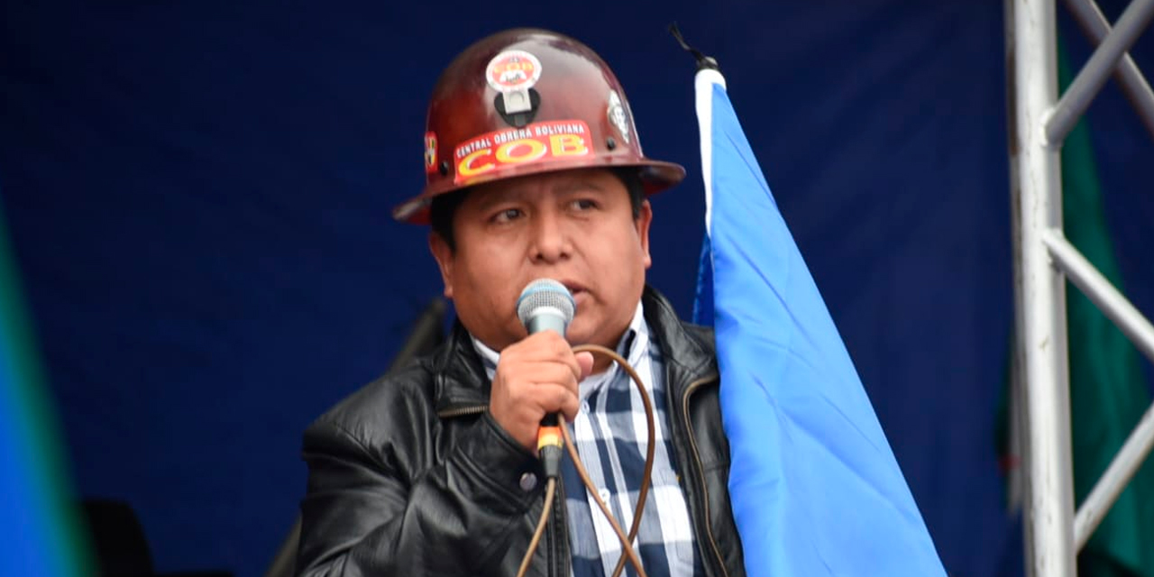 El secretario ejecutivo de la Central Obrera Boliviana (COB), Juan Carlos Huarachi. Foto: Josué Cortéz