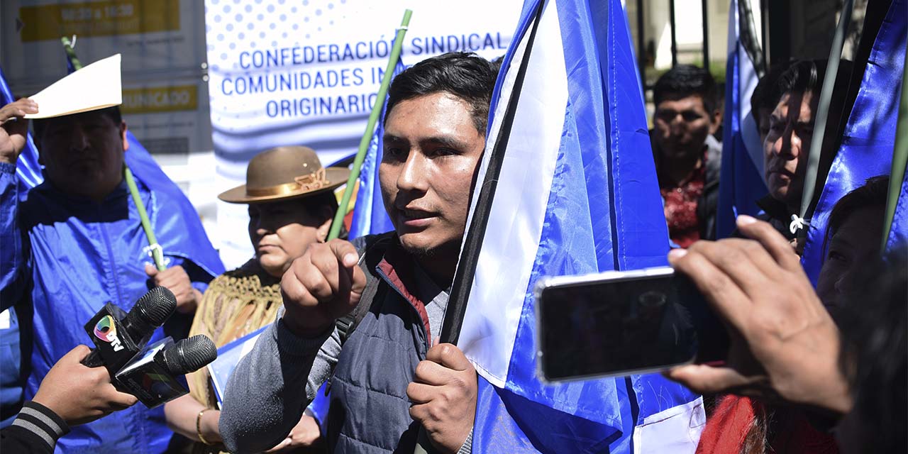 Secretario de Juventudes de la Confederación de Comunidades Interculturales, Oscar Miguel Tancara. Foto: Gustavo Ticona