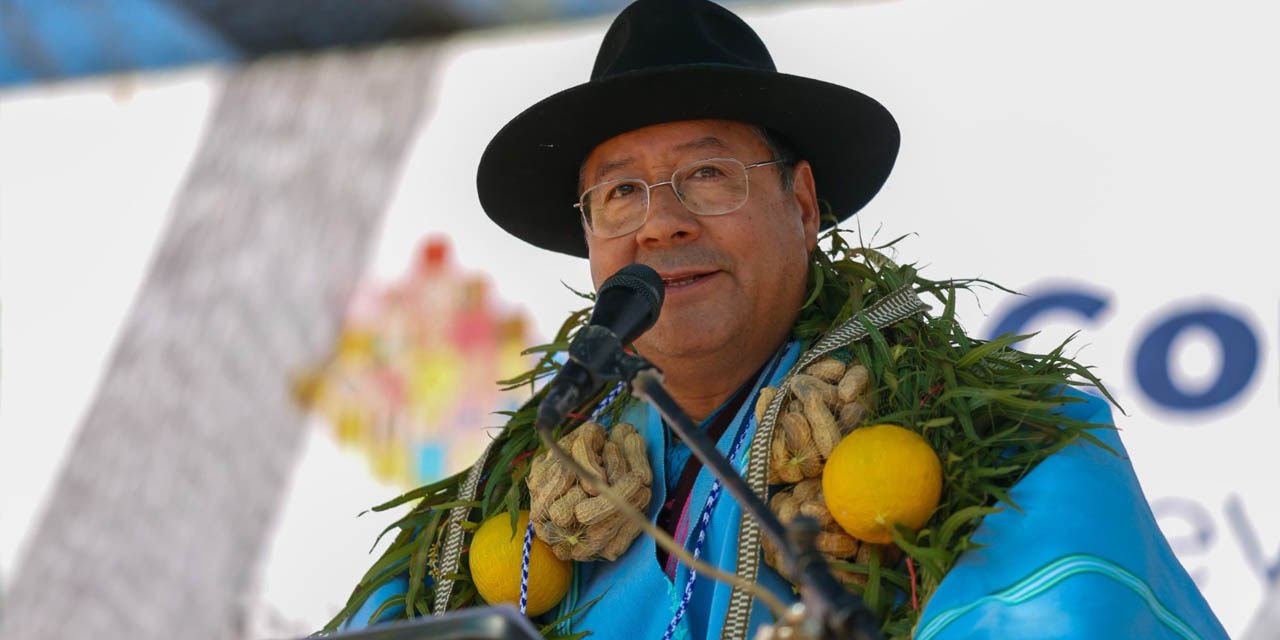 El presidente Luis Arce en el municipio de Icla, Chuquisaca. | Foto: Presidencia