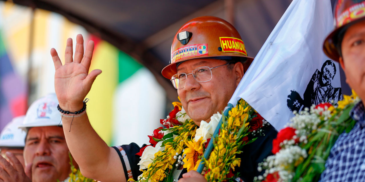 El presidente Luis Arce en Cochabamba. Foto: Comunicación presidencial.