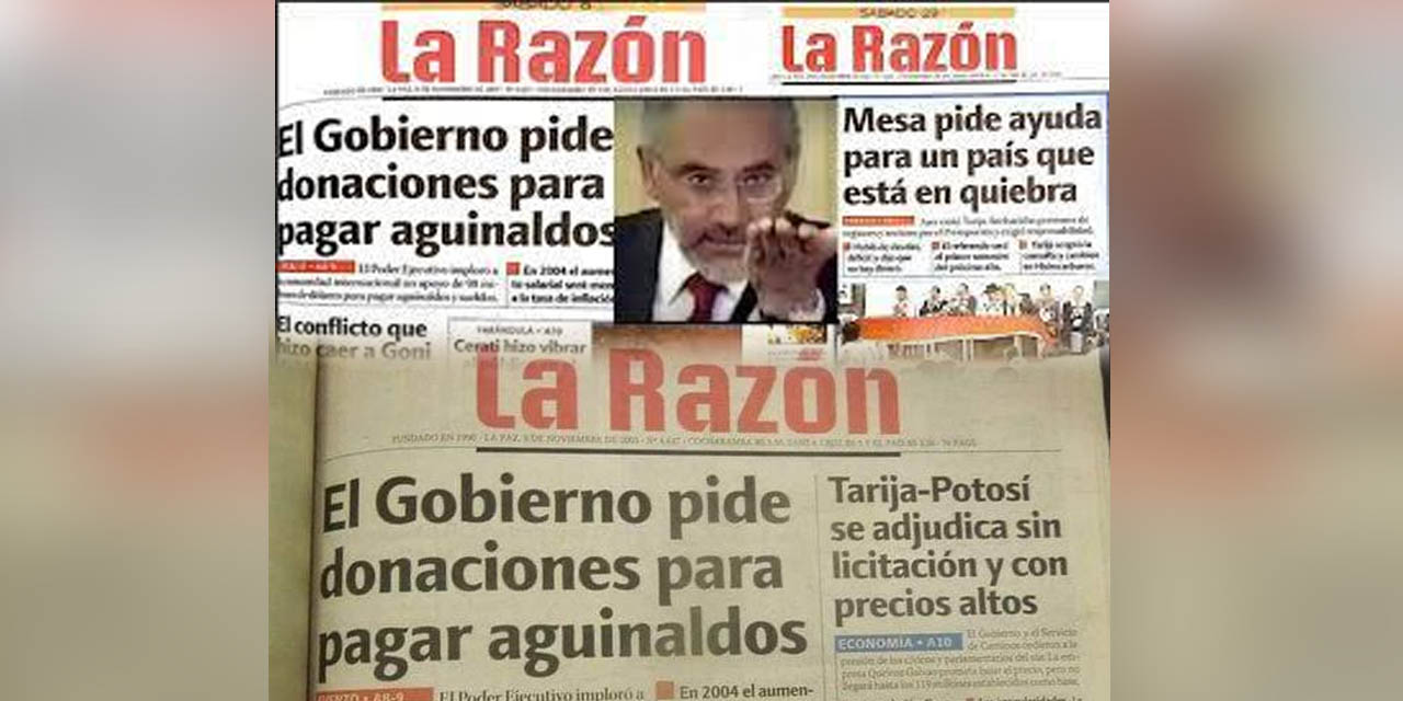 La Razón informa del pedido de Carlos Mesa. | Foto:RRSS