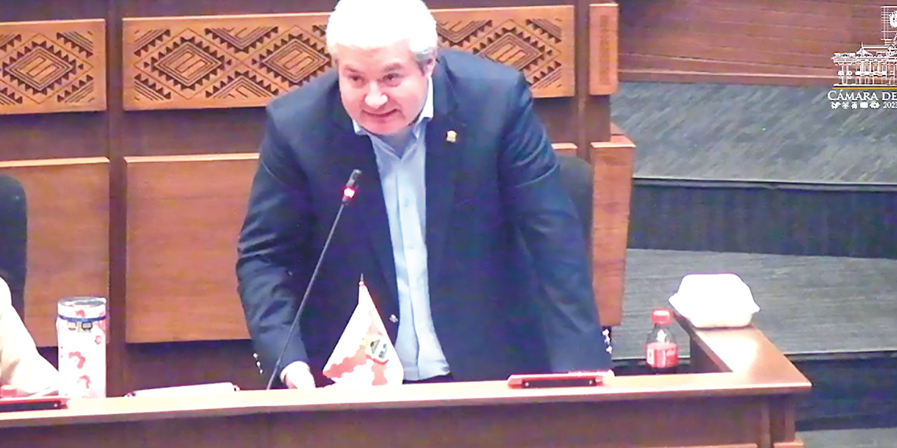 Enrique Urquidi, jefe de bancada de CC, en sesión de Diputados. Foto:  DIPUTADOS