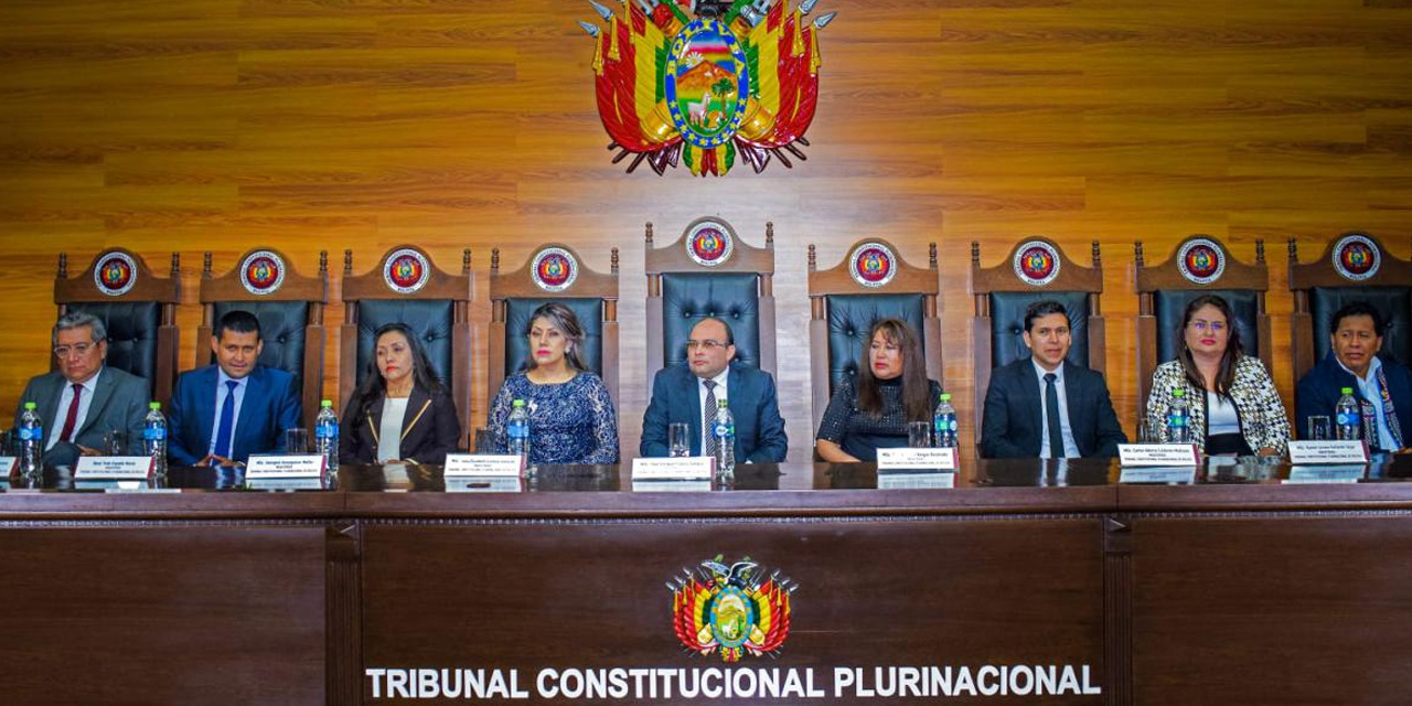 Los magistrados del Tribunal Constitucional Plurinacional (TCP). Foto: Facebook TCP