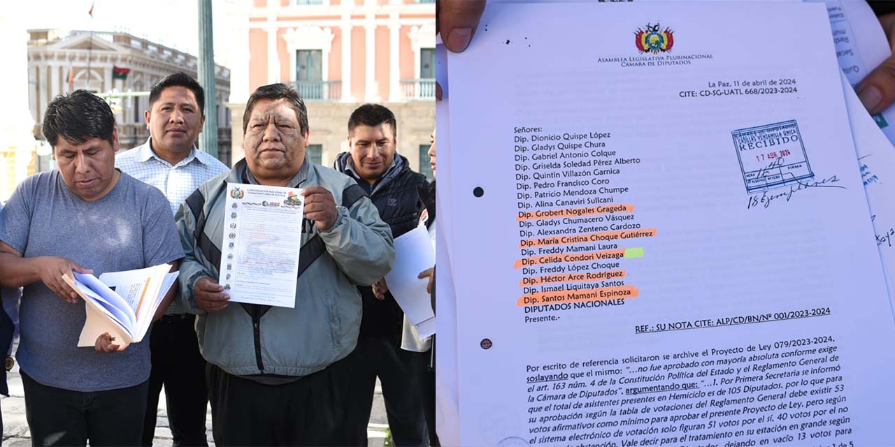 Representantes de la Mancomunidad Andina de Cochabamba y dirigentes del transporte libre de Bolivia en conferencia.