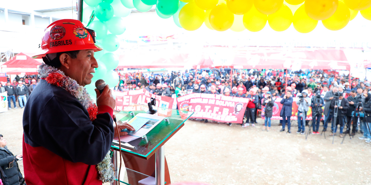 El vicepresidente David Choquehuanca durante su discurso. Foto: VPEP