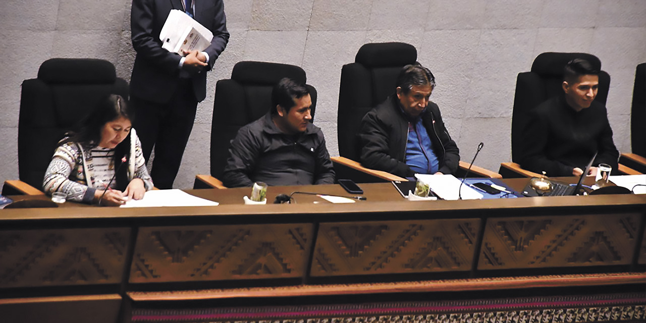 Una reciente sesión del pleno convocada por el presidente nato de la ALP, David Choquehuanca.  | Foto: Diputados