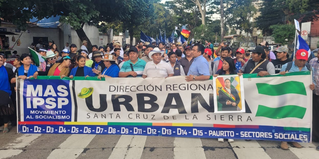 MAS urbano en apoyo al Gobierno en junio pasado. Foto archivo