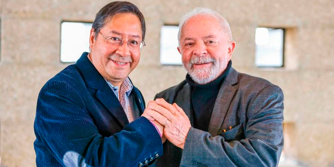 Los presidentes de Bolivia, Luis Arce, y de Brasil, Luiz Inácio Lula da Silva. Foto: Archivo