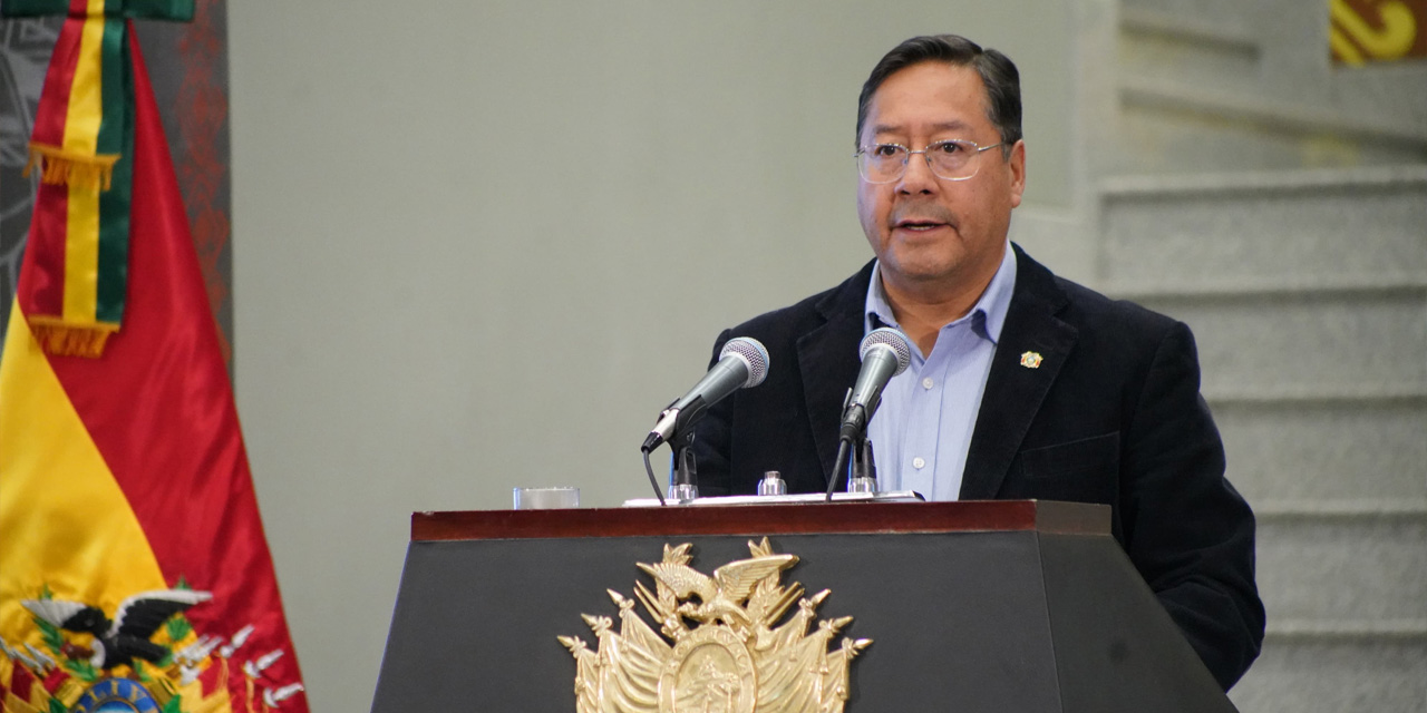 El presidente Luis Arce. Foto: Jorge Mamani