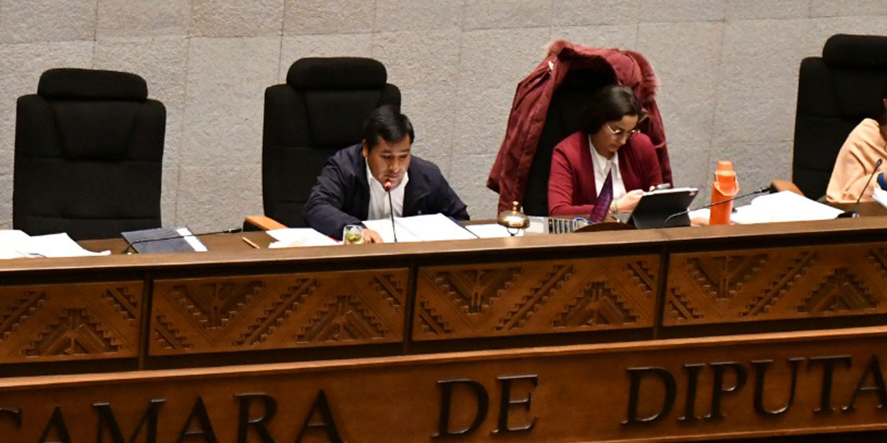 El presidente de la Cámara Baja, Israel Huaytari, en sesión de Diputados. Foto: Diputados