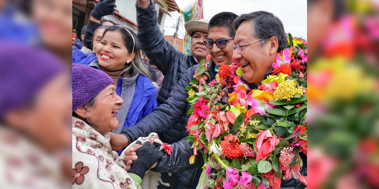 El presidente Luis Arce en San Buenaventura. Foto: Comunicación Presidencial.