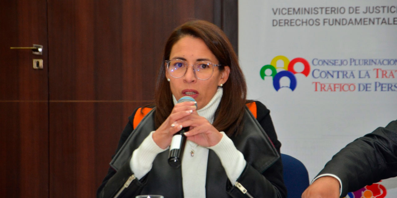 La viceministra de Justicia y Derechos Fundamentales, Jéssica Saravia. Foto: Archivo MJyTI