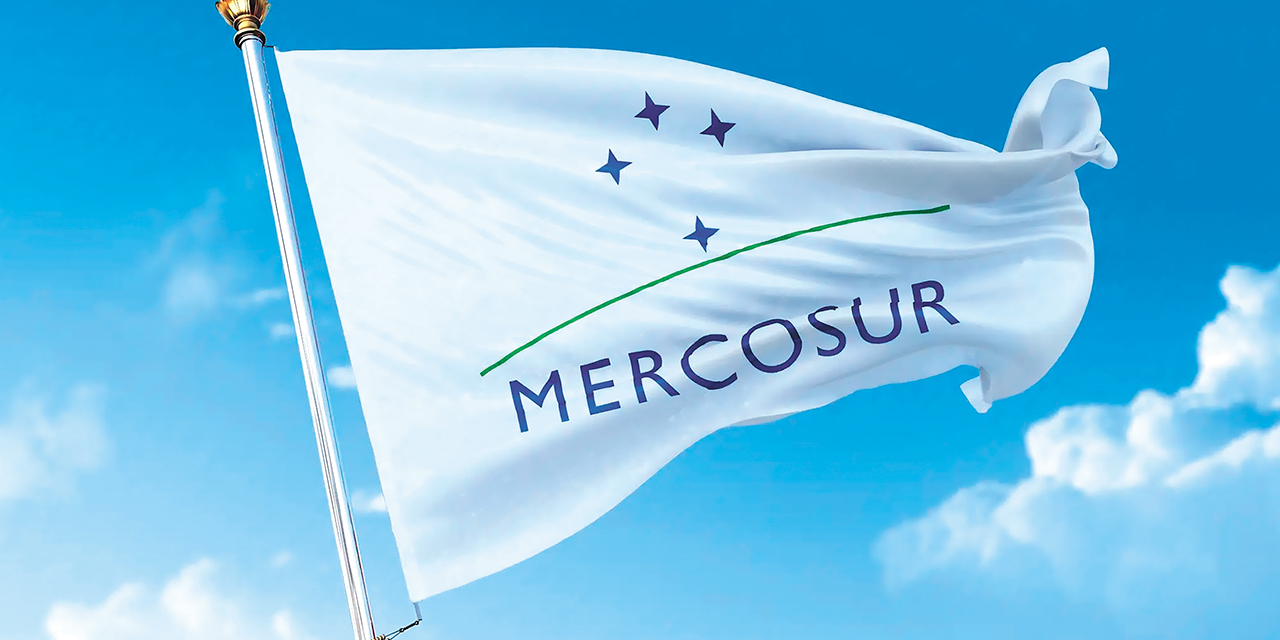 La bandera del Mercado Común del Sur es uno de los símbolos oficiales. Foto: Mercosur