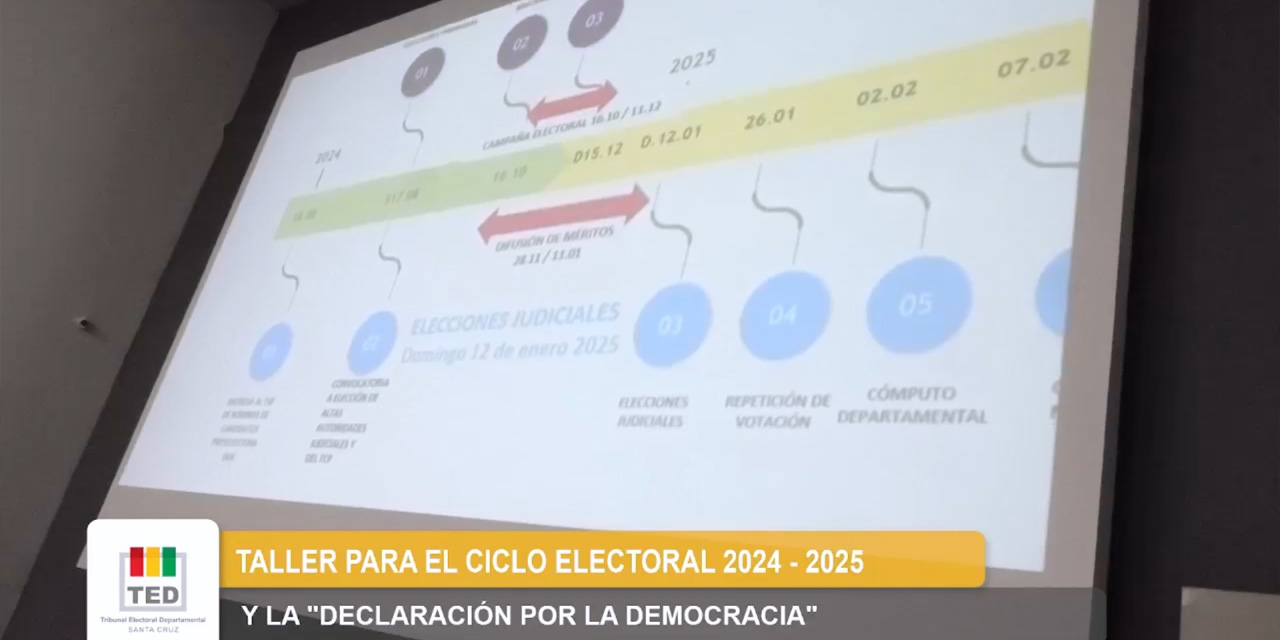 El segundo calendario para las elecciones judiciales presentado por el director nacional del Sifde, Omar Santa Cruz.