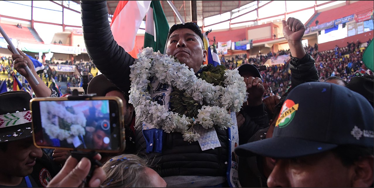 Grover García elegido en el congreso celebrado del 3 al 5 de mayo en la ciudad de El Alto. Foto Gustavo Ticona