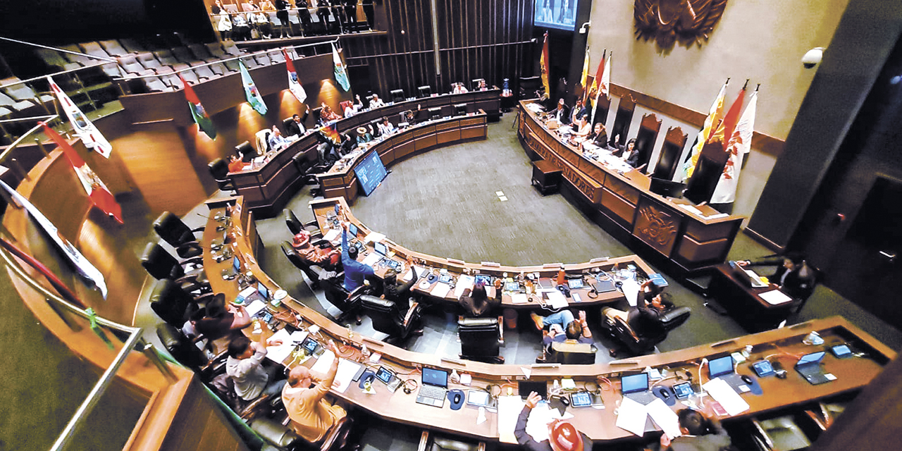 Una sesión en la Cámara de Senadores.