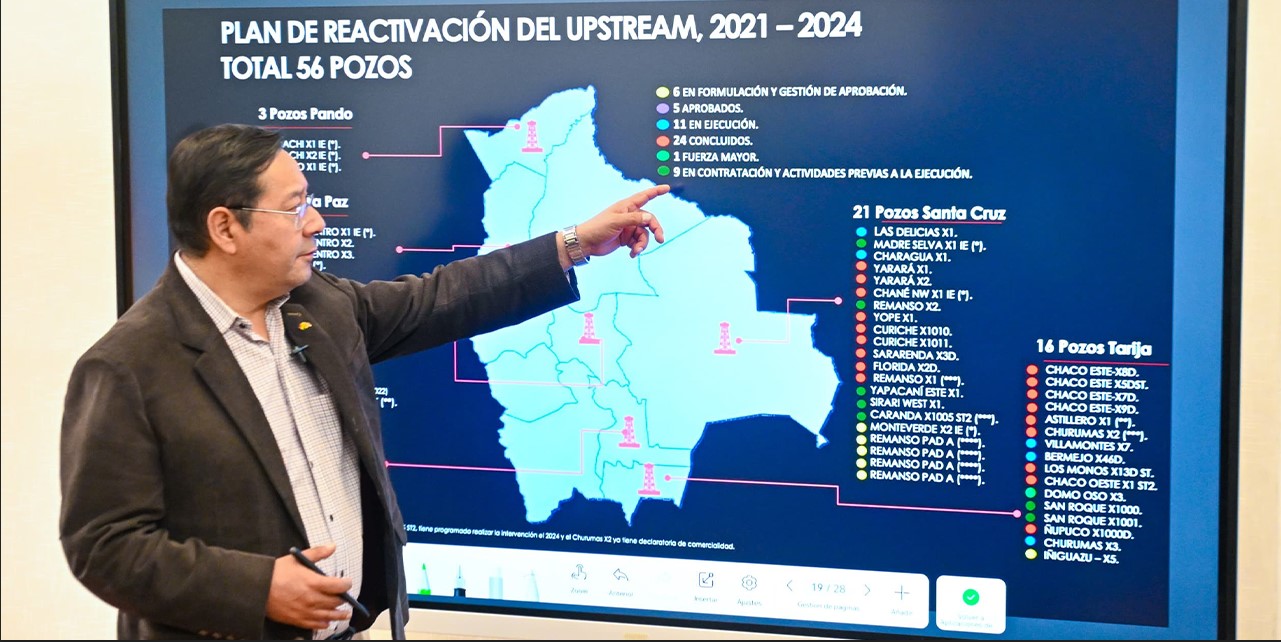 El presidente Luis Arce informa las medidas de su administración para encarar la crisis. Foto Presidencia