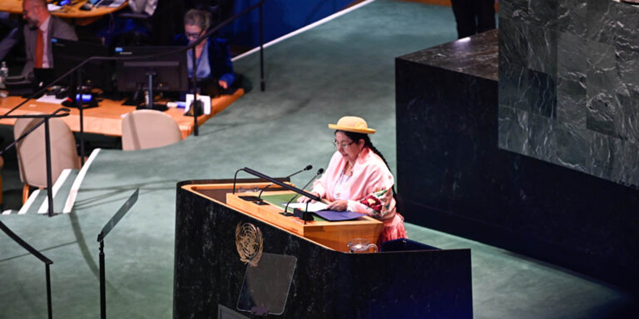 La canciller Celinda Sosa en el 79° período de sesiones de la Asamblea General de las Naciones Unidas. Foto: MRE