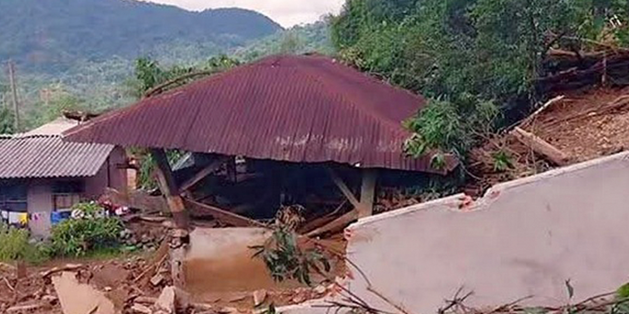 Una mazamorra se llevo dos casas en la zona Avispa Central Paractito, en Villa Tunari. Foto: RRSS