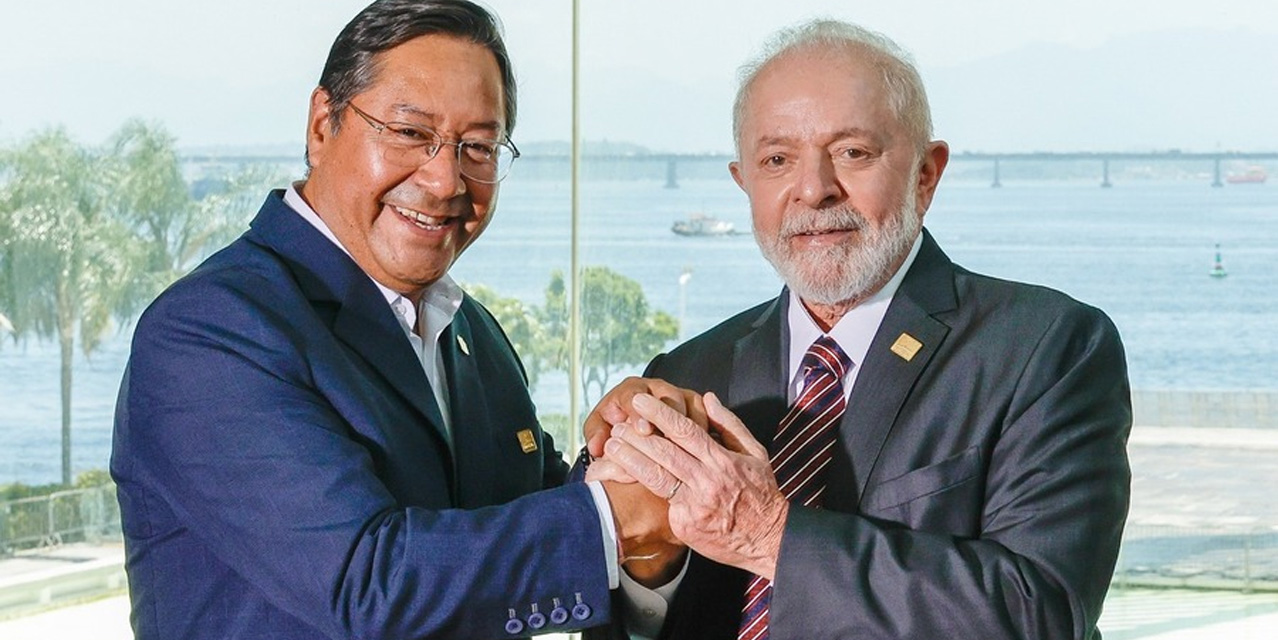 Los presidentes Luis Arce y Luiz Inácio Lula da Silva.