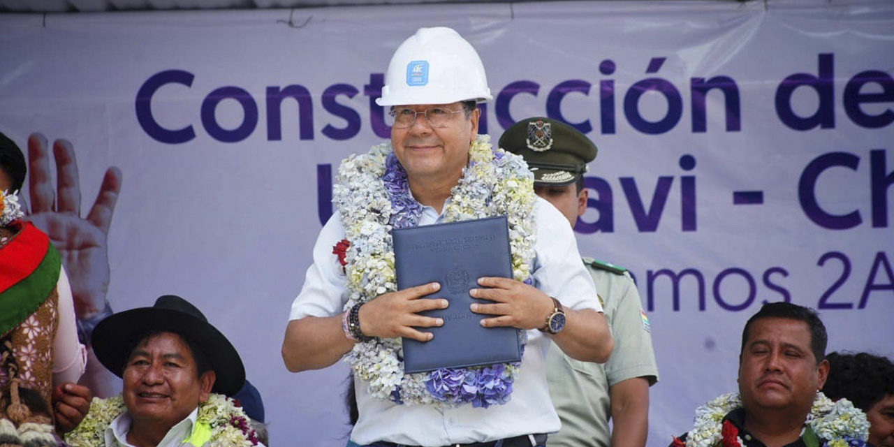 El presidente Luis Arce, en Yanacachi.