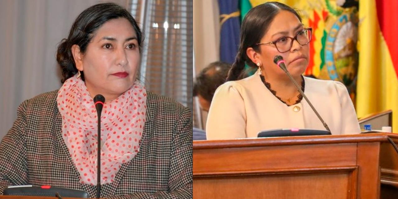 Las magistradas electas Norma Velasco Mosquera (TSJ) y Amalia Laura Villca (TCP) por Potosí.