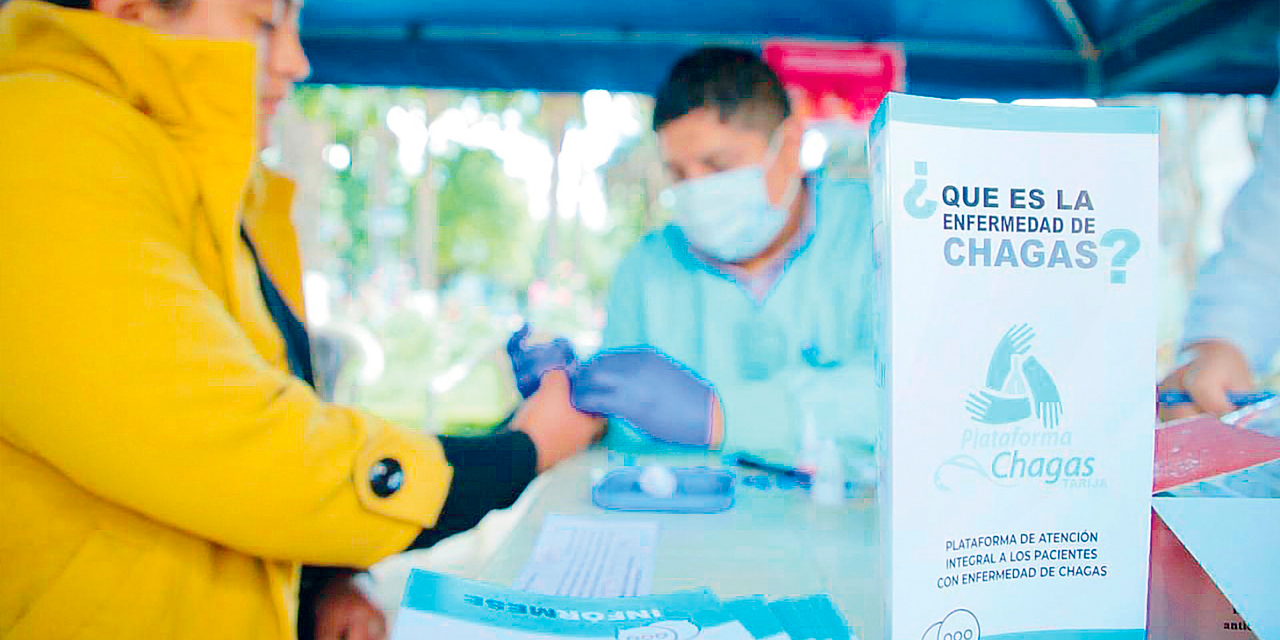 Mesas con información sobre el Chagas se instalaron en el evento. (Foto Ministerio de Salud y Deportes)