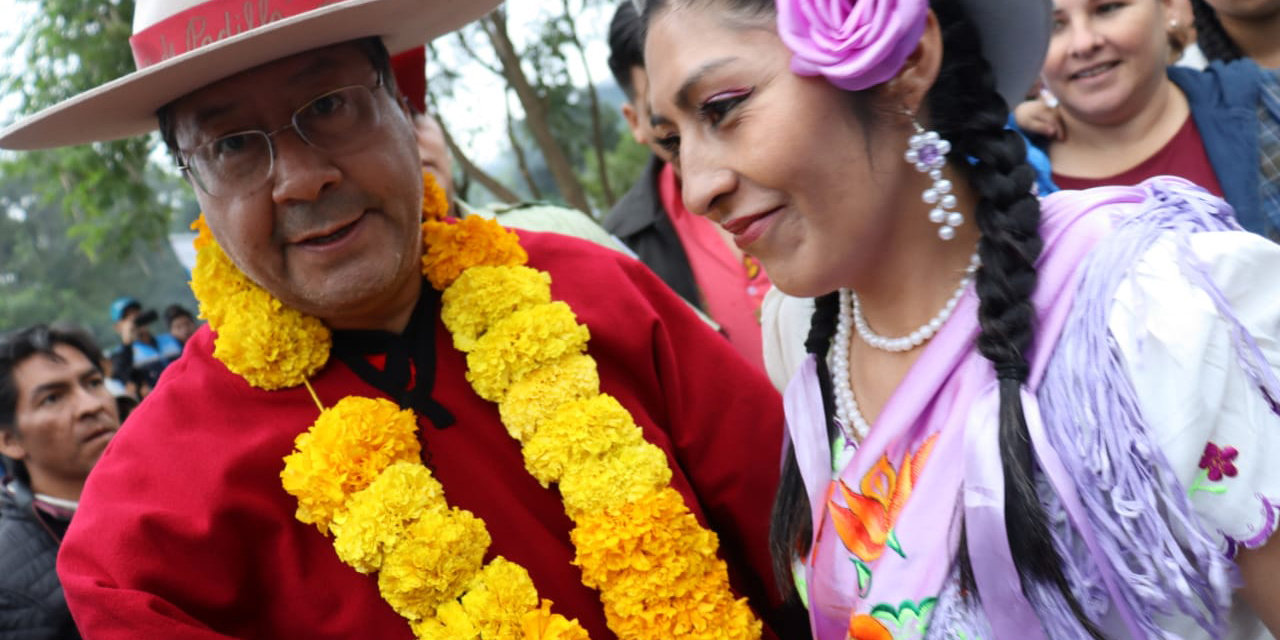 El presidente Luis Arce en actividades en Tarija