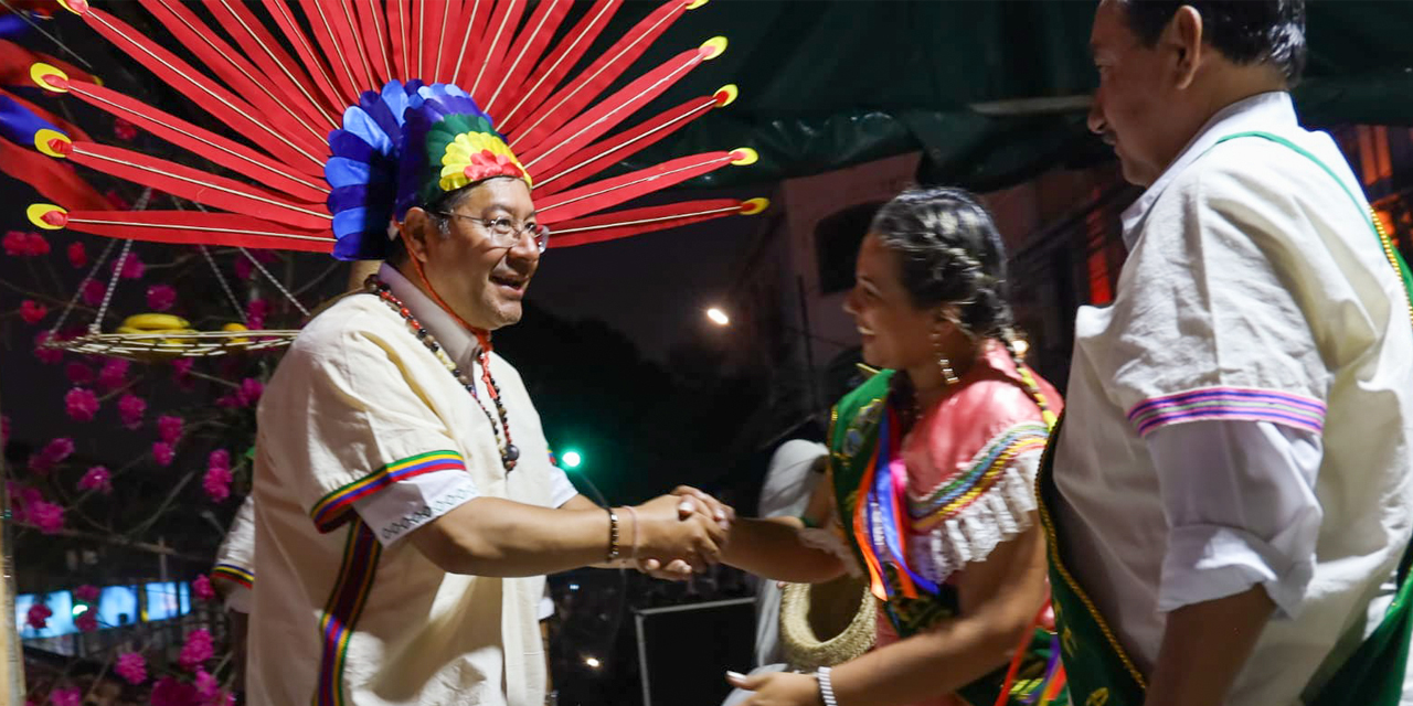 El presidente Luis Arce asistió a la entrada organizada en la ciudad de Trinidad