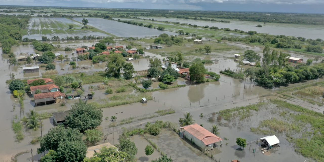 Inundaciones en San Julián, en febrero de este año. (Foto: Archivo ABI)