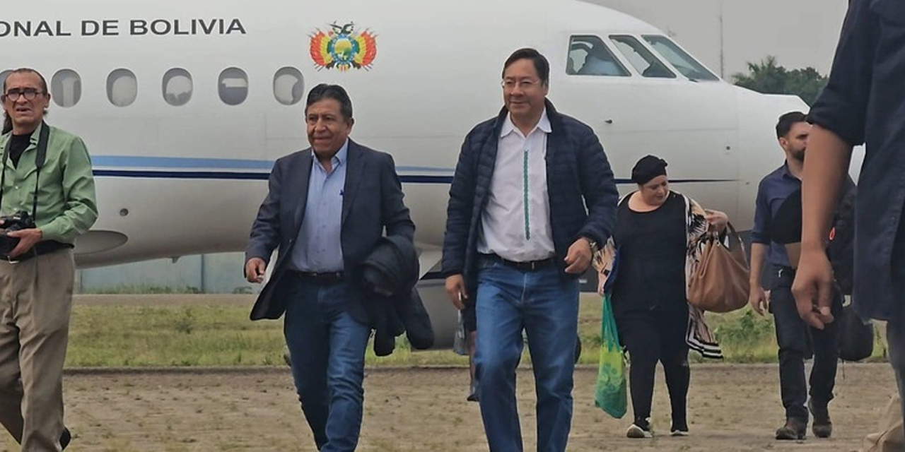 Presidente Arce llega a Santa Cruz. Foto: Min. de Defensa