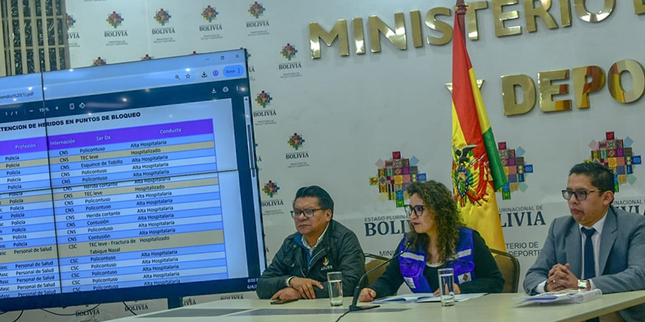 La ministra de Salud y Deportes, María Renée Castro, en conferencia de prensa. Foto: Facebook María Renée Castro